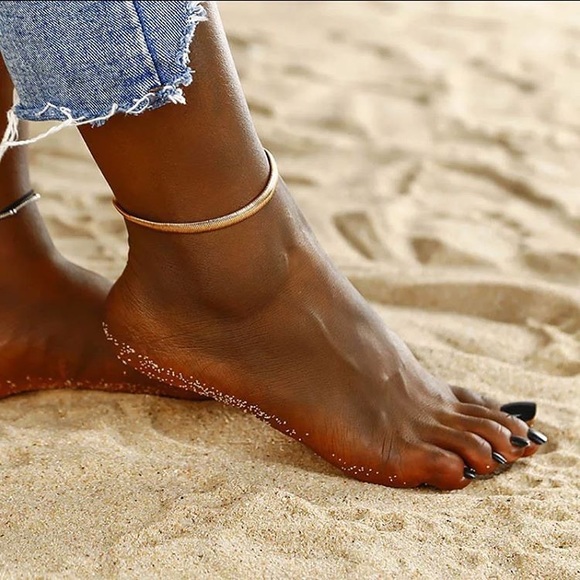 ⚜️[𝟯/$𝟭𝟴]⚜️NEW Flat Snake Chunky Anklet - Picture 7 of 16